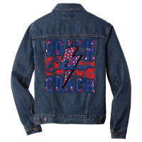 Cheer Coach Lightning Bolt Cheer Leopard Blue Red Men Denim Jacket | Artistshot