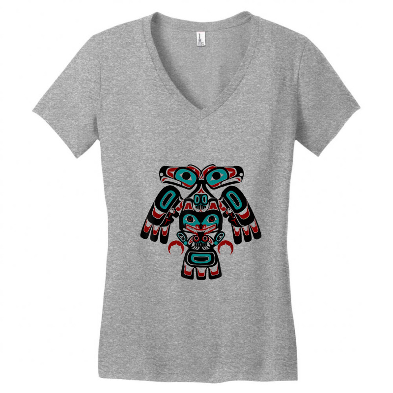 Alaska Native American Indian Tlingit Eagle Bear Clan Spirit Women's V-Neck T-Shirt by IrisritenourQ | Artistshot