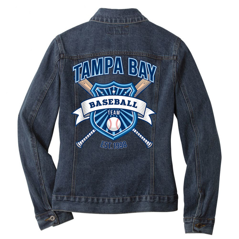 Retro Look Ray Vintage Party Tailgate Gameday Sport Fan Gift T Shirt Ladies Denim Jacket by cm-arts | Artistshot