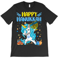 Happy Hanukkah Dabbing Jewish Unicorn Kids Chanukah T-shirt | Artistshot