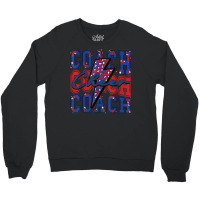 Cheer Coach Lightning Bolt Cheer Leopard Blue Red Crewneck Sweatshirt | Artistshot