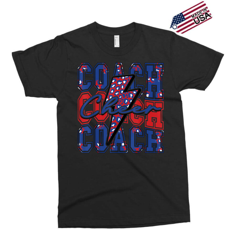 Cheer Coach Lightning Bolt Cheer Leopard Blue Red Exclusive T-shirt by bambi | Artistshot