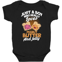 Peanut Butter T  Shirt A Boy Who Loves Peanut Butter And Jelly Peanut Baby Bodysuit | Artistshot