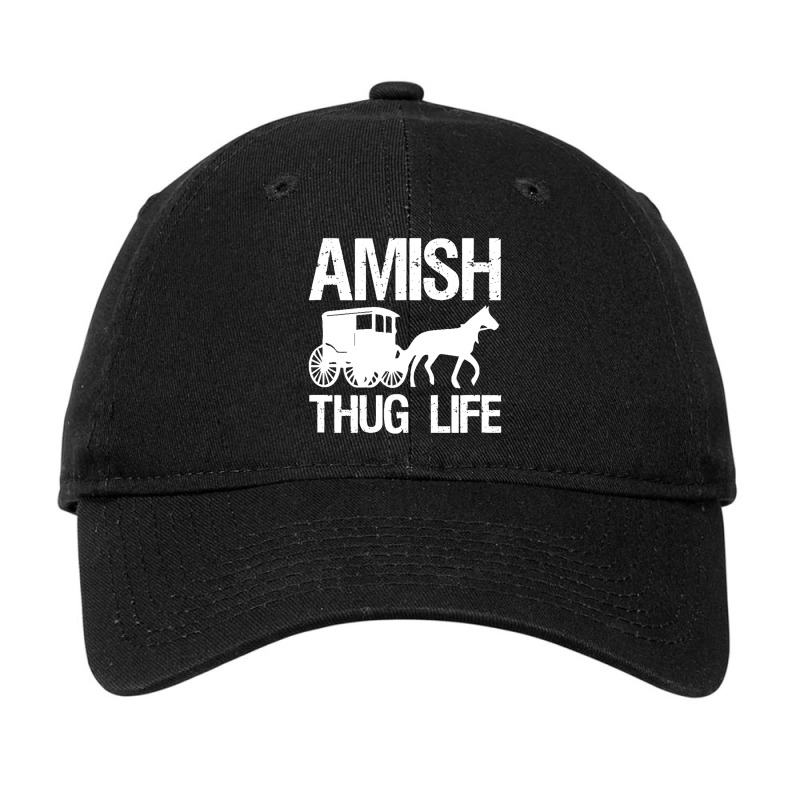 Amish Thug With Horse & Buggy Gangster Adjustable Cap | Artistshot