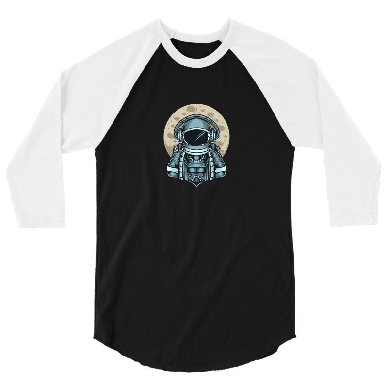 Astronaut Selfie With Moon 3/4 Sleeve Shirt | Artistshot