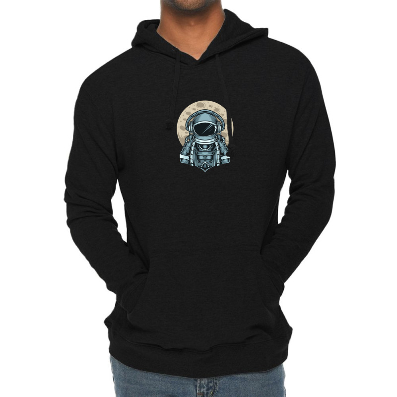 Astronaut Selfie With Moon Lightweight Hoodie | Artistshot