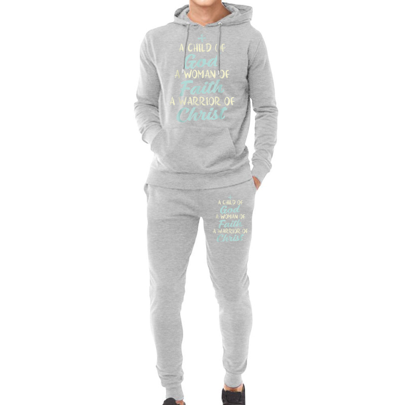 Child God Woman Faith Warrior Christ Jesus Christian Gift Hoodie & Jogger Set | Artistshot