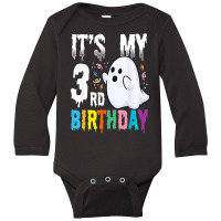 Its My 3rd Birthday â€“ Halloween Spooky Season B Day Lover Long Sleeve Baby Bodysuit | Artistshot