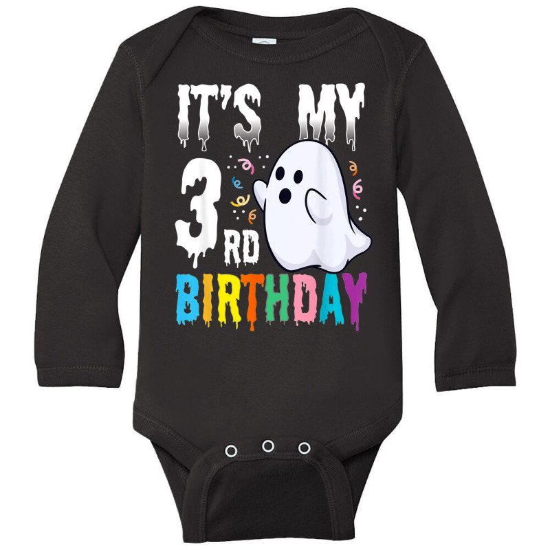 Its My 3rd Birthday â€“ Halloween Spooky Season B Day Lover Long Sleeve Baby Bodysuit by Fly | Artistshot