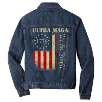 Vintage Ultra Maga We The People Proud Republican Usa Flag Pullover Ho Men Denim Jacket | Artistshot