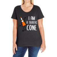 I Am A Traffic Cone Orange Lazy Easy Costumes Halloween Ladies Curvy T-shirt | Artistshot