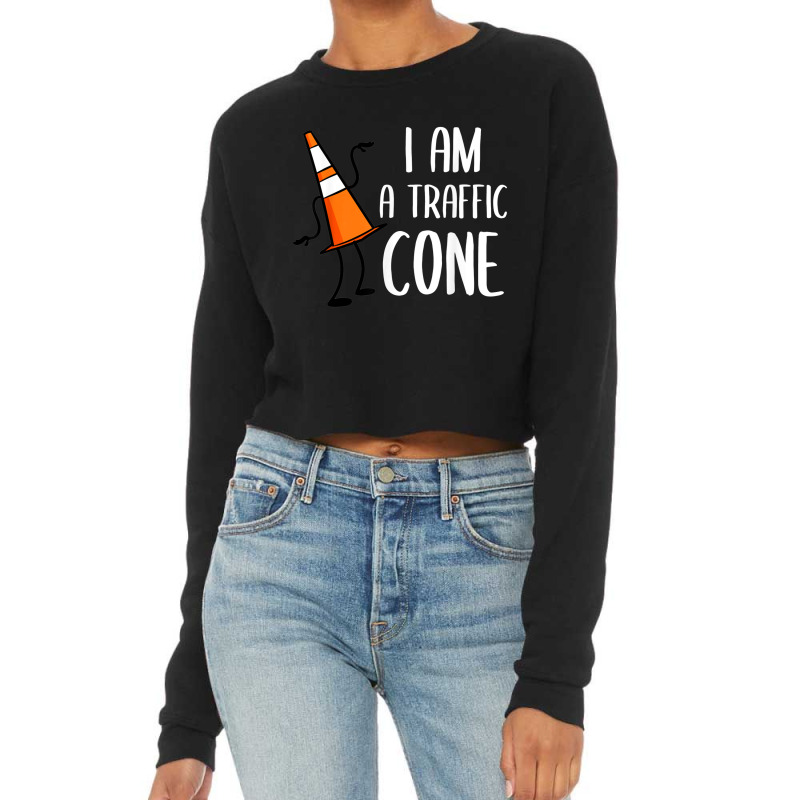 I Am A Traffic Cone Orange Lazy Easy Costumes Halloween Cropped Sweater by Hulk | Artistshot