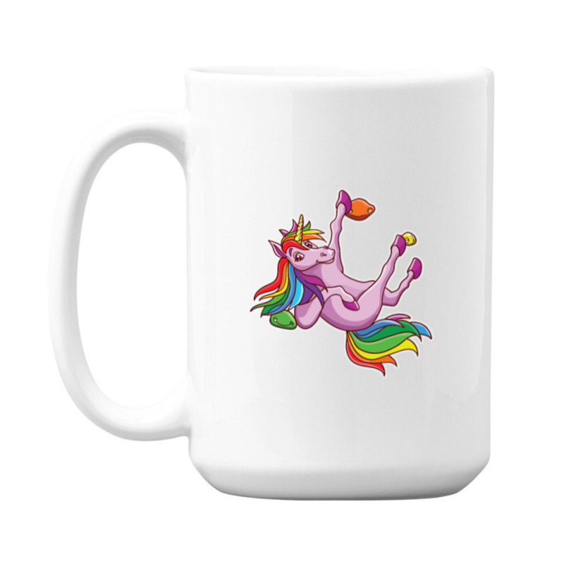 Funny Unicorn Rock Climbing Bouldering Rainbow 15 Oz Coffee Mug | Artistshot