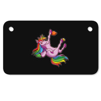 Funny Unicorn Rock Climbing Bouldering Rainbow Motorcycle License Plate | Artistshot