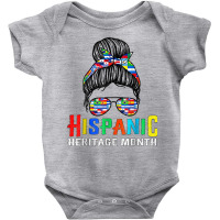 National Hispanic Heritage Month Latin Flags Messy Bun T Shirt Baby Bodysuit | Artistshot