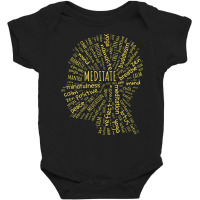 Meditate Mindfulness   Zen Buddha Yoga Wordart Baby Bodysuit | Artistshot