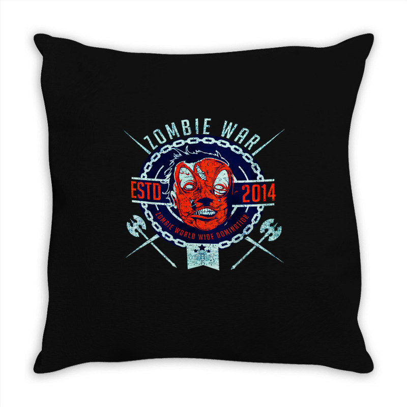 Zombie War, Zombie War Painting, Zombie War Vintage, Zombie War Zombie Throw Pillow | Artistshot