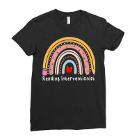 Reading Interventionist, Reading Specialist Rainbow T Shirt Ladies Fitted T-shirt | Artistshot