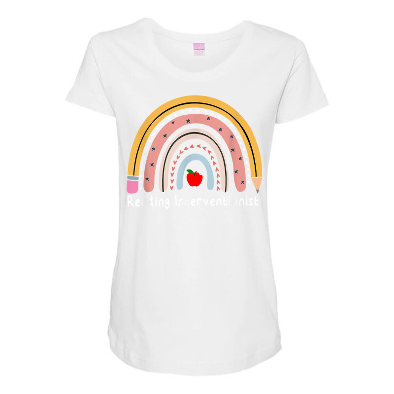 Reading Interventionist, Reading Specialist Rainbow T Shirt Maternity Scoop Neck T-shirt by cm-arts | Artistshot