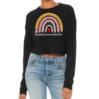 Reading Interventionist, Reading Specialist Rainbow T Shirt Cropped Sweater | Artistshot