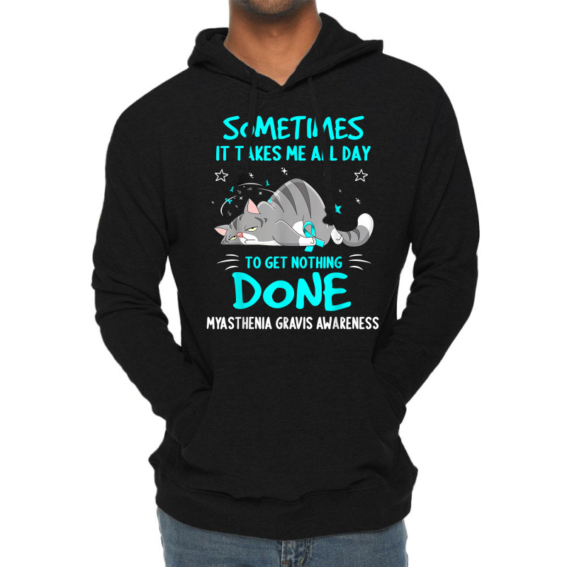 Myasthenia Gravis Awareness Cat Ribbon T Shirt Lightweight Hoodie | Artistshot