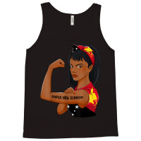 Messy Bun Black Girl Papua New Guinea Flag Papua New Guinean Tank Top | Artistshot