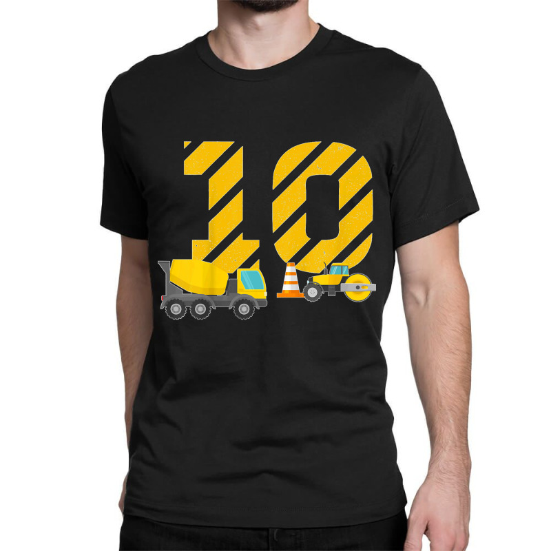 Kids 10th Birthday Construction Worker Construction Site T Shirt Classic T-shirt by DonnaLee | Artistshot