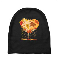 Maple Leaf Autumn Tree Orange Fall Leaves Season Baby Beanies | Artistshot