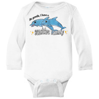 Be Gentle I Have A Sensitive Tummy T Shirt Long Sleeve Baby Bodysuit | Artistshot