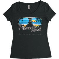 Marco Island Florida   Palm Tree Sunglasses Souvenir Women's Triblend Scoop T-shirt | Artistshot