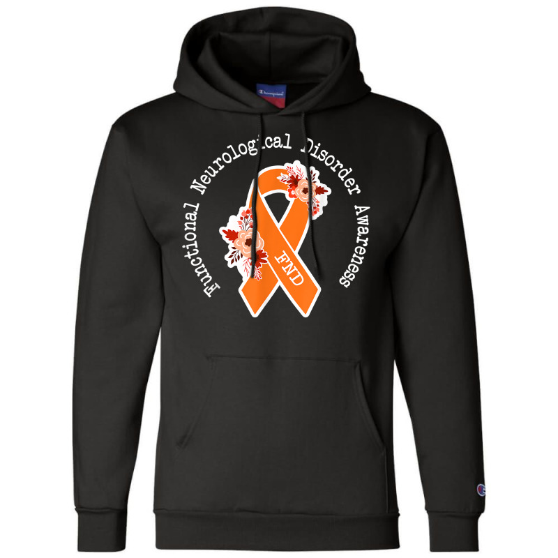 Functional Neurological Disorder Awareness Fnd Orange Ribbon T Shirt Champion Hoodie by cm-arts | Artistshot