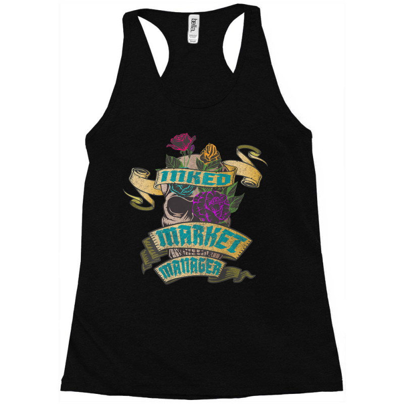 Market Manager Inked Skull Tattoo Backside Design Racerback Tank by Hulk | Artistshot