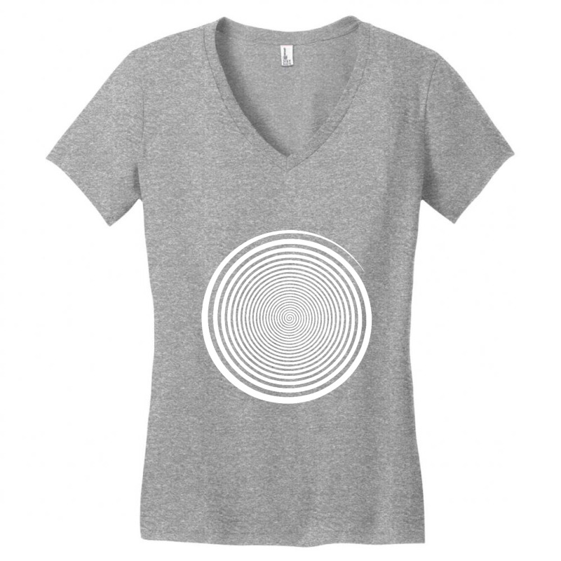 White Swirl Self Hypnosis   Hypnotic Trance Trippy Swirl Women's V-Neck T-Shirt by Leslietorresw | Artistshot