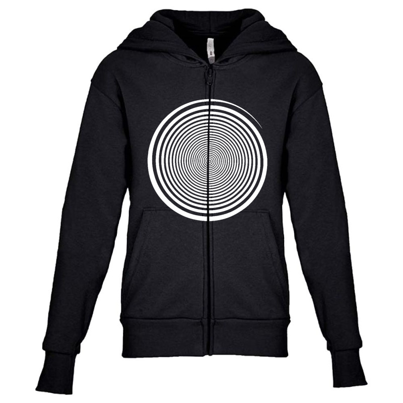 White Swirl Self Hypnosis   Hypnotic Trance Trippy Swirl Youth Zipper Hoodie by Leslietorresw | Artistshot