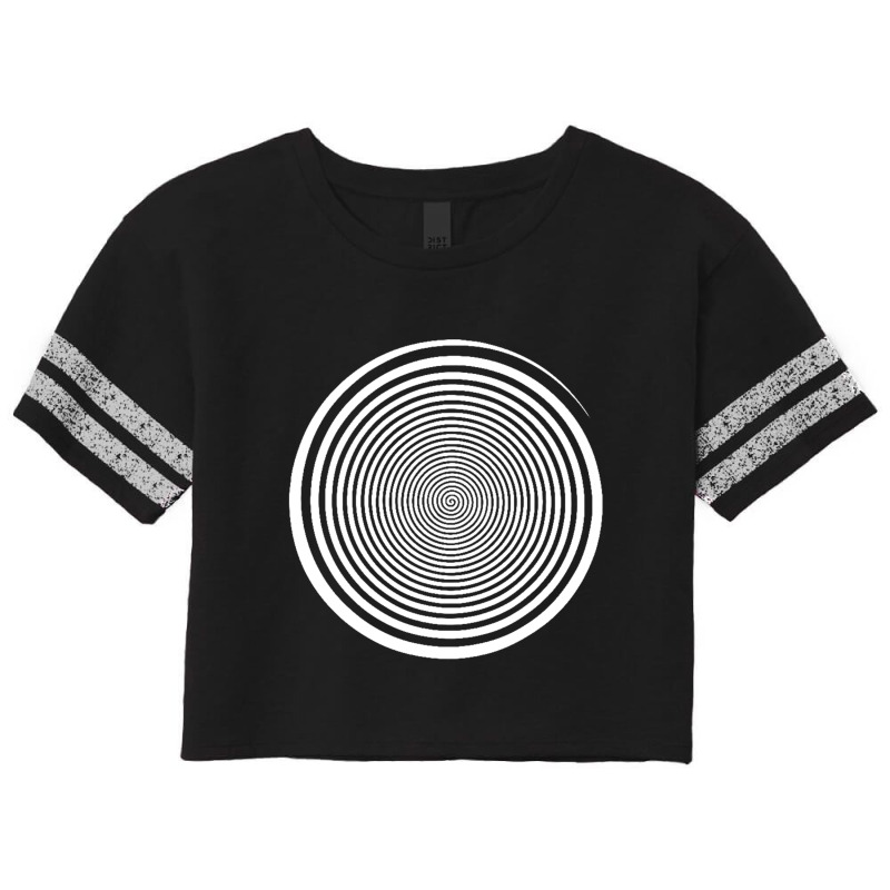 White Swirl Self Hypnosis   Hypnotic Trance Trippy Swirl Scorecard Crop Tee by Leslietorresw | Artistshot