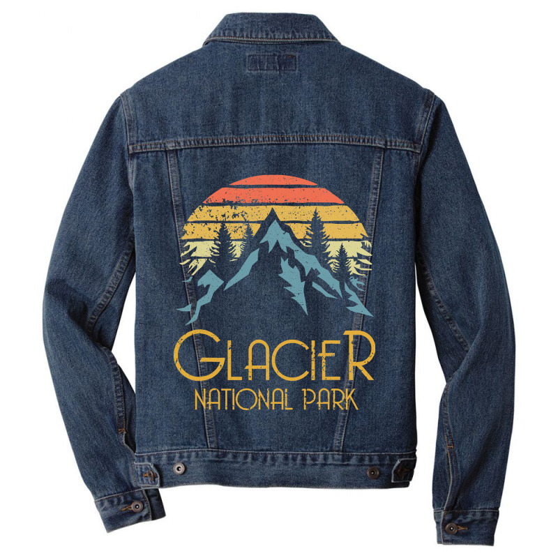 Vintage Glacier National Park Montana Retro T Men Denim Jacket | Artistshot