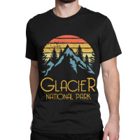 Vintage Glacier National Park Montana Retro T Classic T-shirt | Artistshot