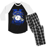 Racer Blue 5s  To Match Time Is Money Shoes 5 Racer Blue Men's 3/4 Sleeve Pajama Set | Artistshot