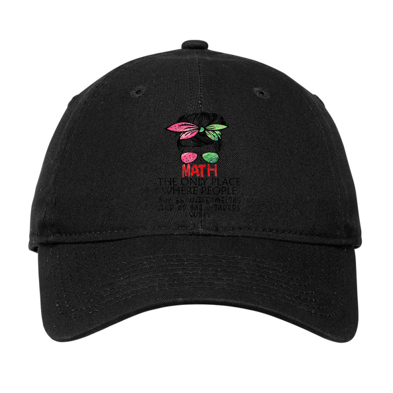 Math Watermelons Mathematics Calculation Numbers Messy Bun Adjustable Cap by Skunk | Artistshot