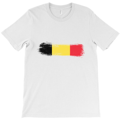 Belgium Flag Dry Bursh T-shirt Designed By Aaron Mokoena