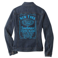 New York City Staten Island Usa United States T Shirt Ladies Denim Jacket | Artistshot