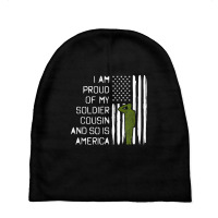 Soldier Cousin   Military Salute Proud Family Usa Shirt Baby Beanies | Artistshot