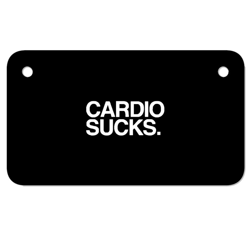 Cardio Sucks   Exercise Running Gym Training Workout Fitness Trainer T Motorcycle License Plate | Artistshot