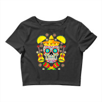 Fiesta Party Sugar Skull Rose Calavera Mexican Cinco De Mayo T Shirt Crop Top | Artistshot