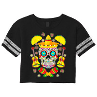 Fiesta Party Sugar Skull Rose Calavera Mexican Cinco De Mayo T Shirt Scorecard Crop Tee | Artistshot