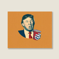 Donald Trump Celebrating 4th Of July Landscape Canvas Print | Artistshot