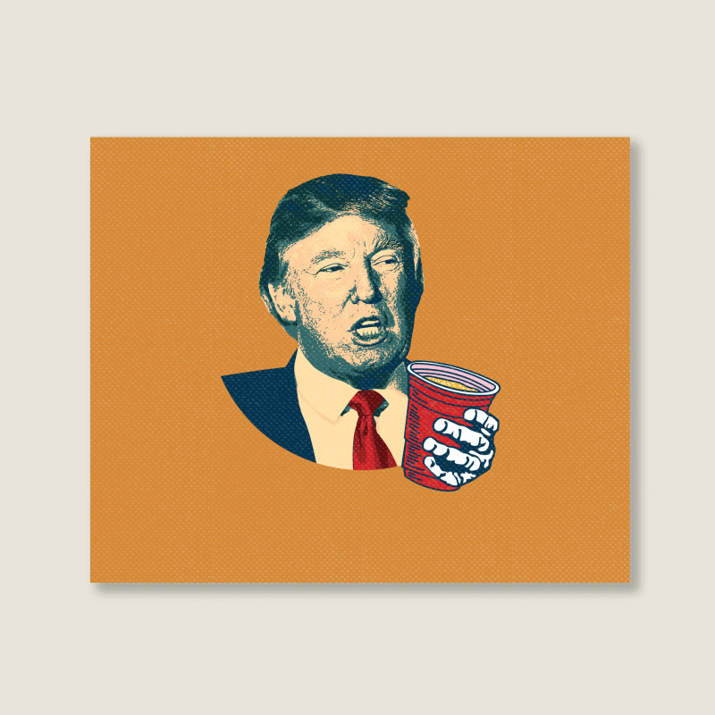 Donald Trump Celebrating 4th Of July Landscape Canvas Print | Artistshot