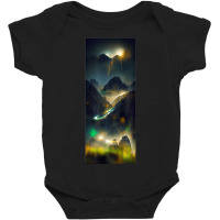 Quasar In Motion Across The Night Sky Mountain Blur Northern Baby Bodysuit | Artistshot