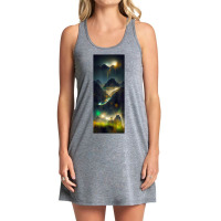 Quasar In Motion Across The Night Sky Mountain Blur Northern Tank Dress | Artistshot