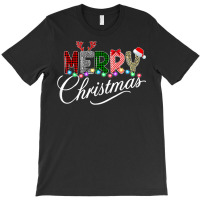 Merry Christmas 2022 Leopard Buffalo Red Plaid Xmas Lights T-shirt | Artistshot